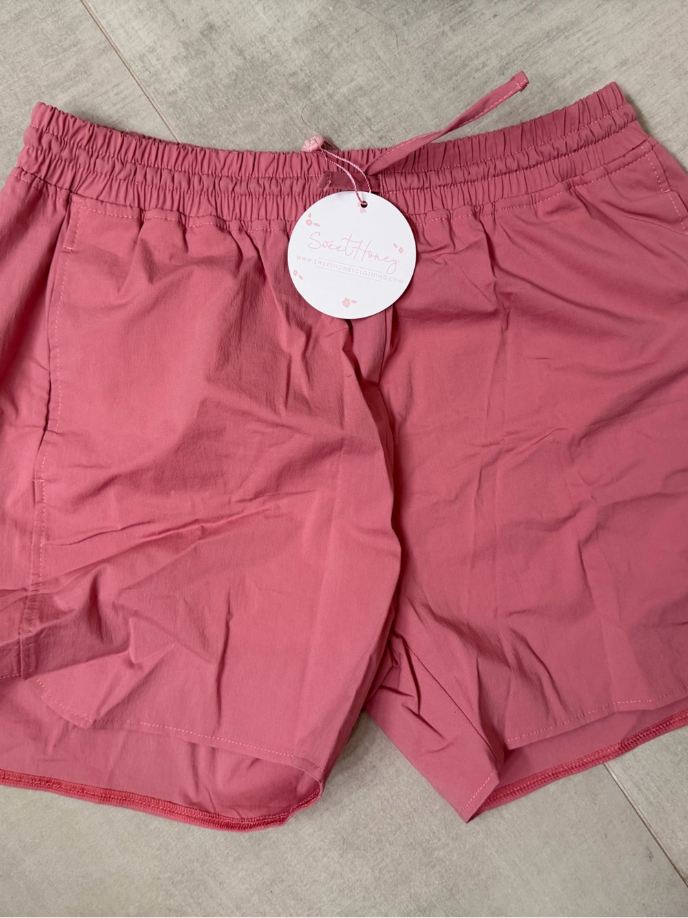 SweetHoney Women's Drawstring Pink Athletic Shorts